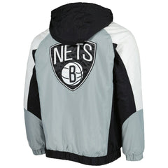 Brooklyn Nets Starter Body Check Raglan Hoodie Half-Zip Jacket - Black sale