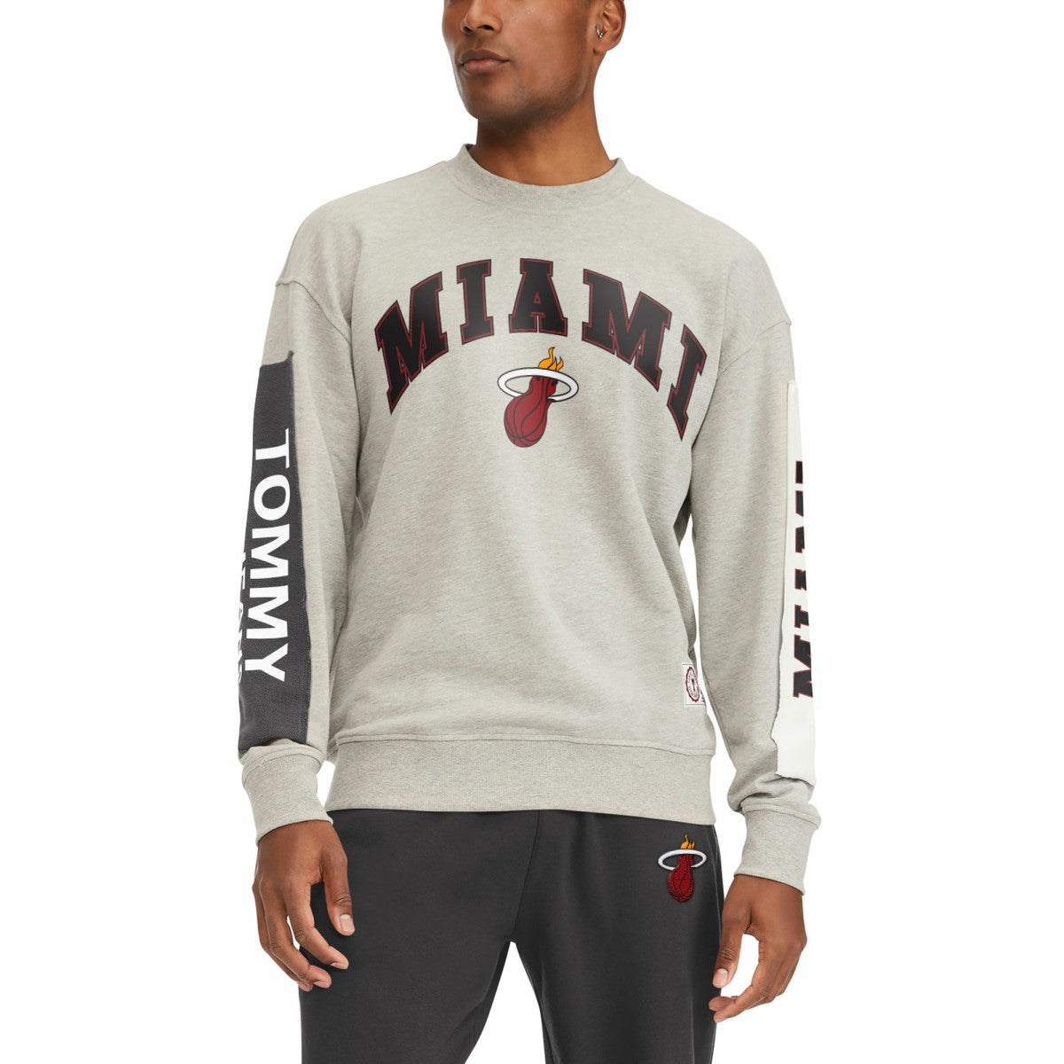 Miami Heat Tommy Jeans James Patch Pullover Sweatshirt - Gray online