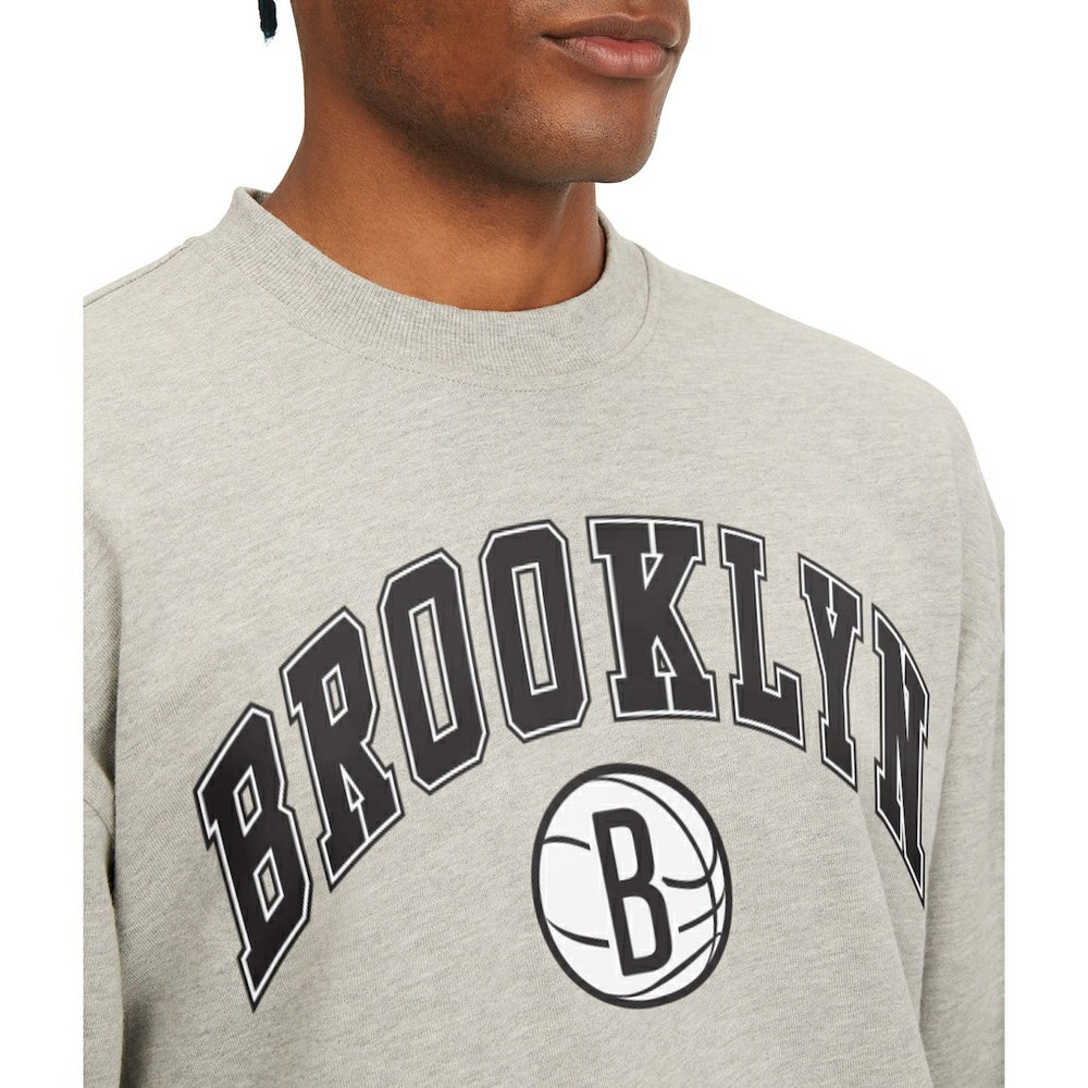 Brooklyn Nets Tommy Jeans James Patch Pullover Sweatshirt - Gray discount