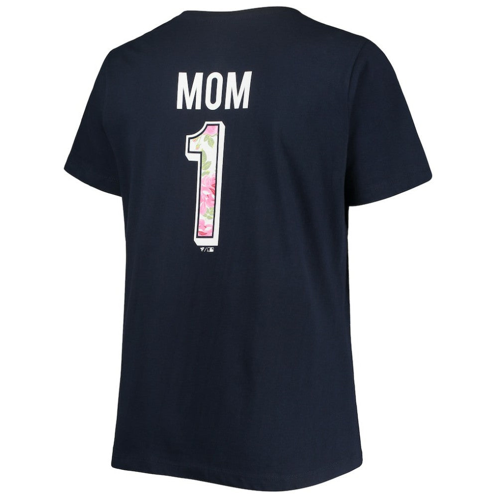 Boston Red Sox Women's Plus Size #1 Mom 2-Hit V-Neck T-Shirt - Navy