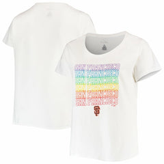 San Francisco Giants Women's Plus Size Pride Scoop Neck T-Shirt - White