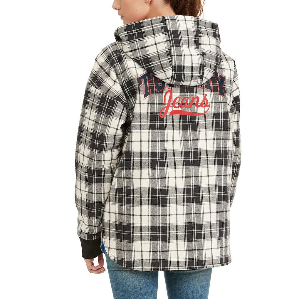 Philadelphia 76ers Tommy Jeans Women's Molly Flannel Full-Zip Hoodie - Black/Cream online