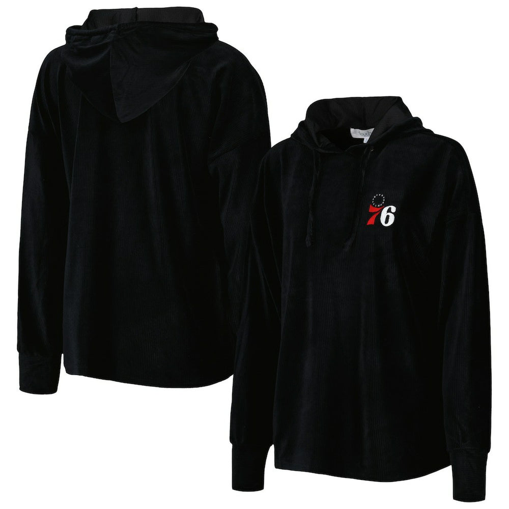 Philadelphia 76ers Touch Women's End Line Velour Pullover Hoodie - Black online