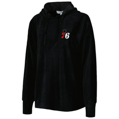Philadelphia 76ers Touch Women's End Line Velour Pullover Hoodie - Black online