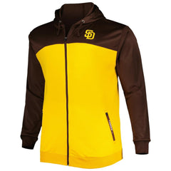 San Diego Padres Big & Tall Yoke Full-Zip Hoodie - Brown/Gold