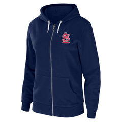 St. Louis Cardinals WEAR by Erin Andrews Women's Sponge Fleece Full-Zip Hoodie - Navy