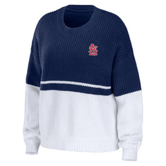 St. Louis Cardinals WEAR by Erin Andrews Women's Chunky Pullover Sweatshirt - Navy/White