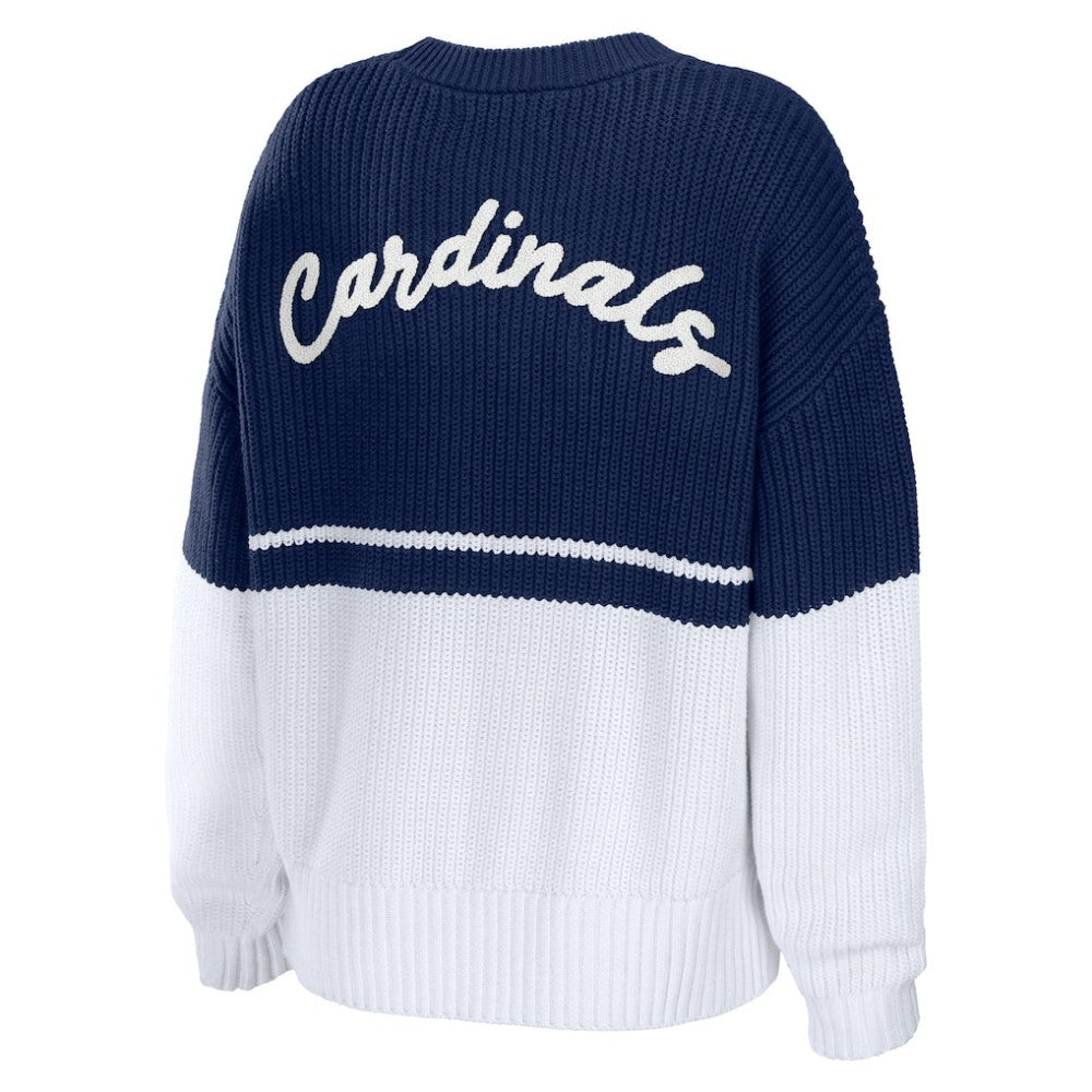St. Louis Cardinals WEAR by Erin Andrews Women's Chunky Pullover Sweatshirt - Navy/White