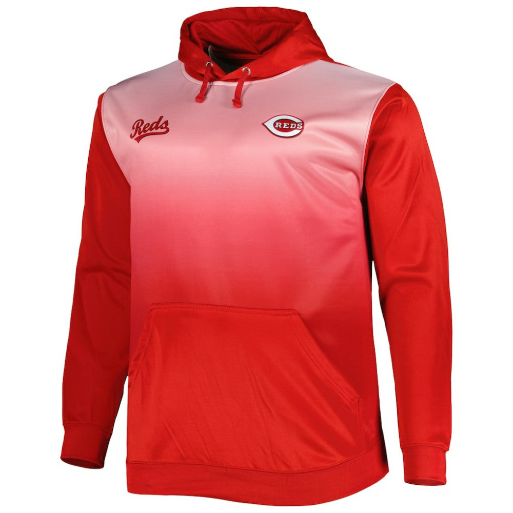 Cincinnati Reds Fade Sublimated Fleece Pullover Hoodie - Red