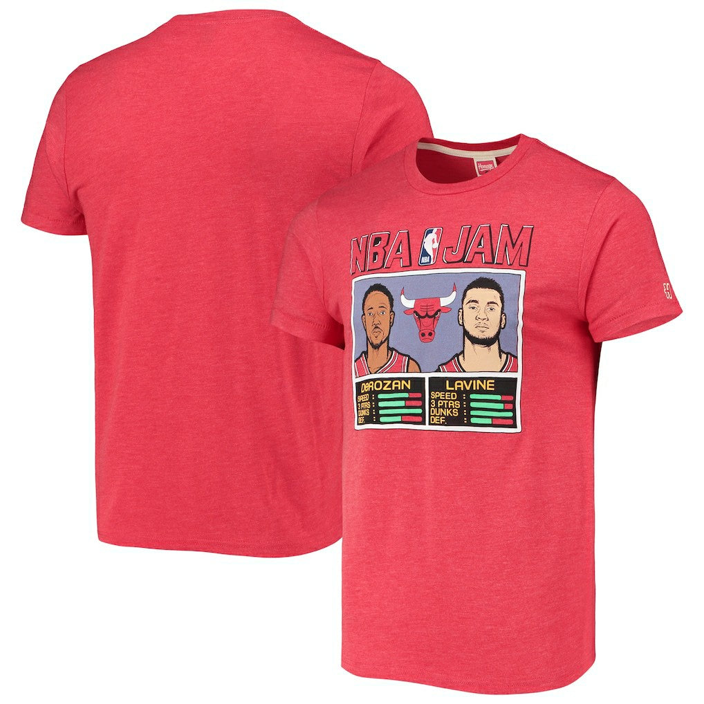 DeMar DeRozan/Zach LaVine Chicago Bulls Homage NBA Jam Tri-Blend T-Shirt sale - Heathered Red online