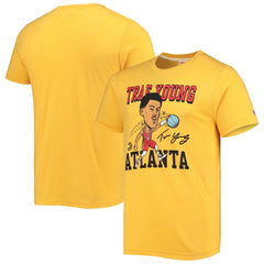 Trae Young Atlanta Hawks Homage Caricature Tri-Blend T-Shirt - Gold for sale