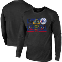 Philadelphia 76ers Majestic Threads City and State Tri-Blend Long Sleeve T-Shirt - Black online
