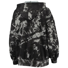 Philadelphia 76ers Majestic Threads Women's Burble Tie-Dye Tri-Blend Pullover Hoodie - Black cheap