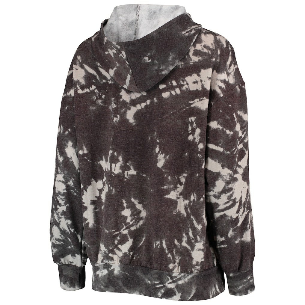 Golden State Warriors Majestic Threads Women's Burble Tie-Dye Tri-Blend Pullover Hoodie sale - Black cheap