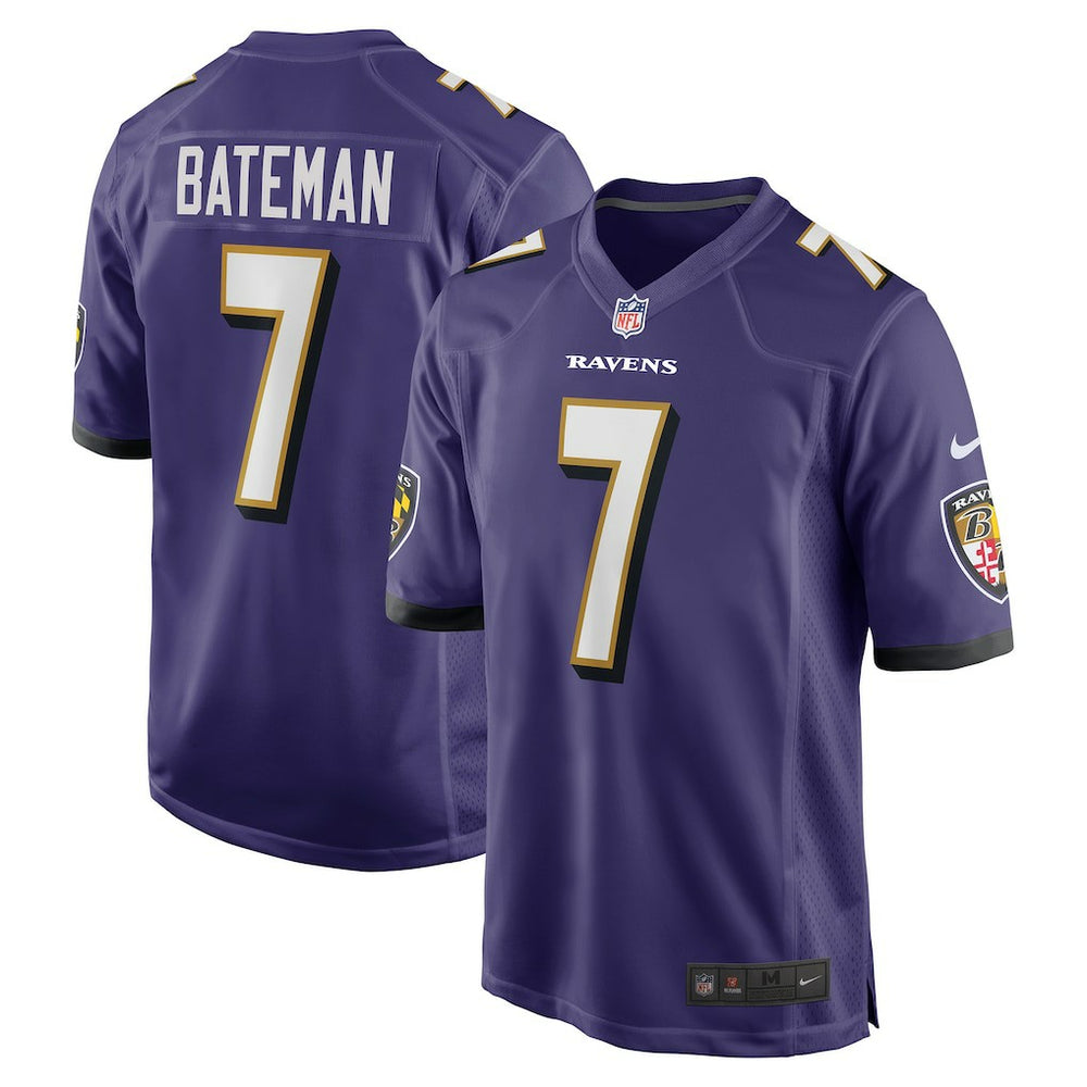 NFL Baltimore Ravens Rashod Bateman  Game Player Jersey
