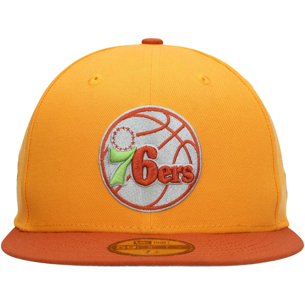 Philadelphia 76ers 59FIFTY Fitted Hat - Gold/Rust | New Era online