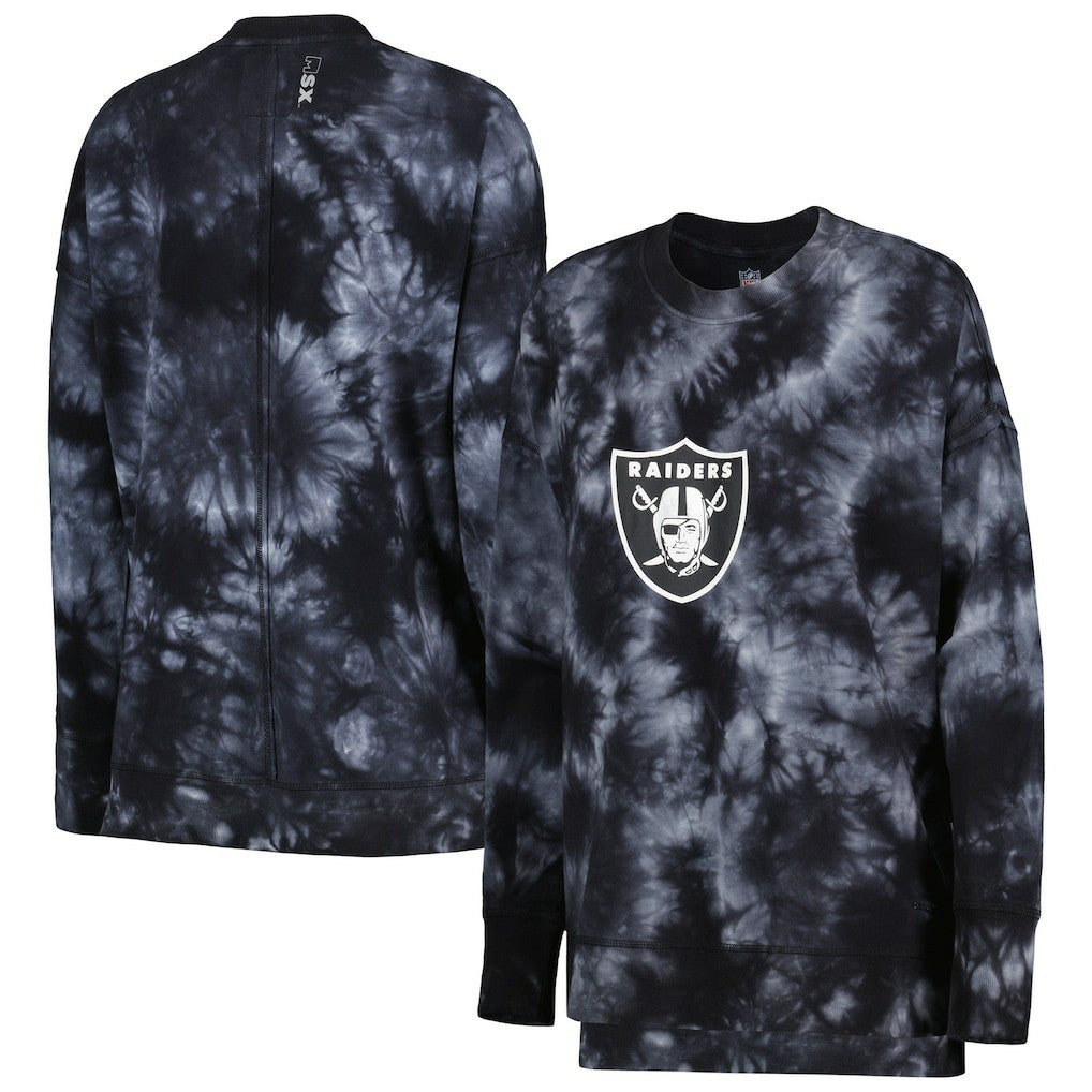 NFL Las Vegas Raiders MSX by Michael Strahan Women's Bailey Tie-Dye Pullover Sweatshirt