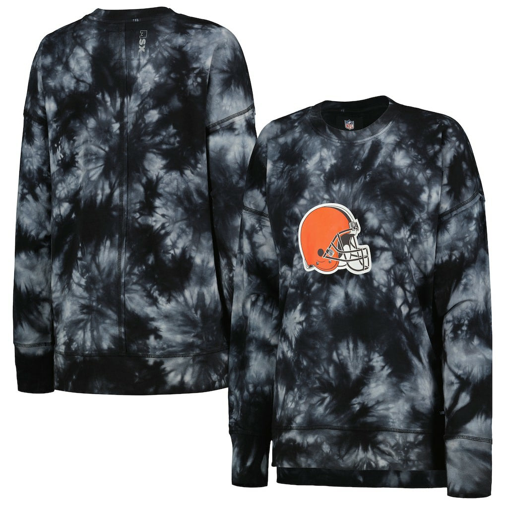 NFL Cleveland Browns MSX by Michael Strahan Women's Bailey Tie-Dye Tri-Blend Pullover Sweatshirt