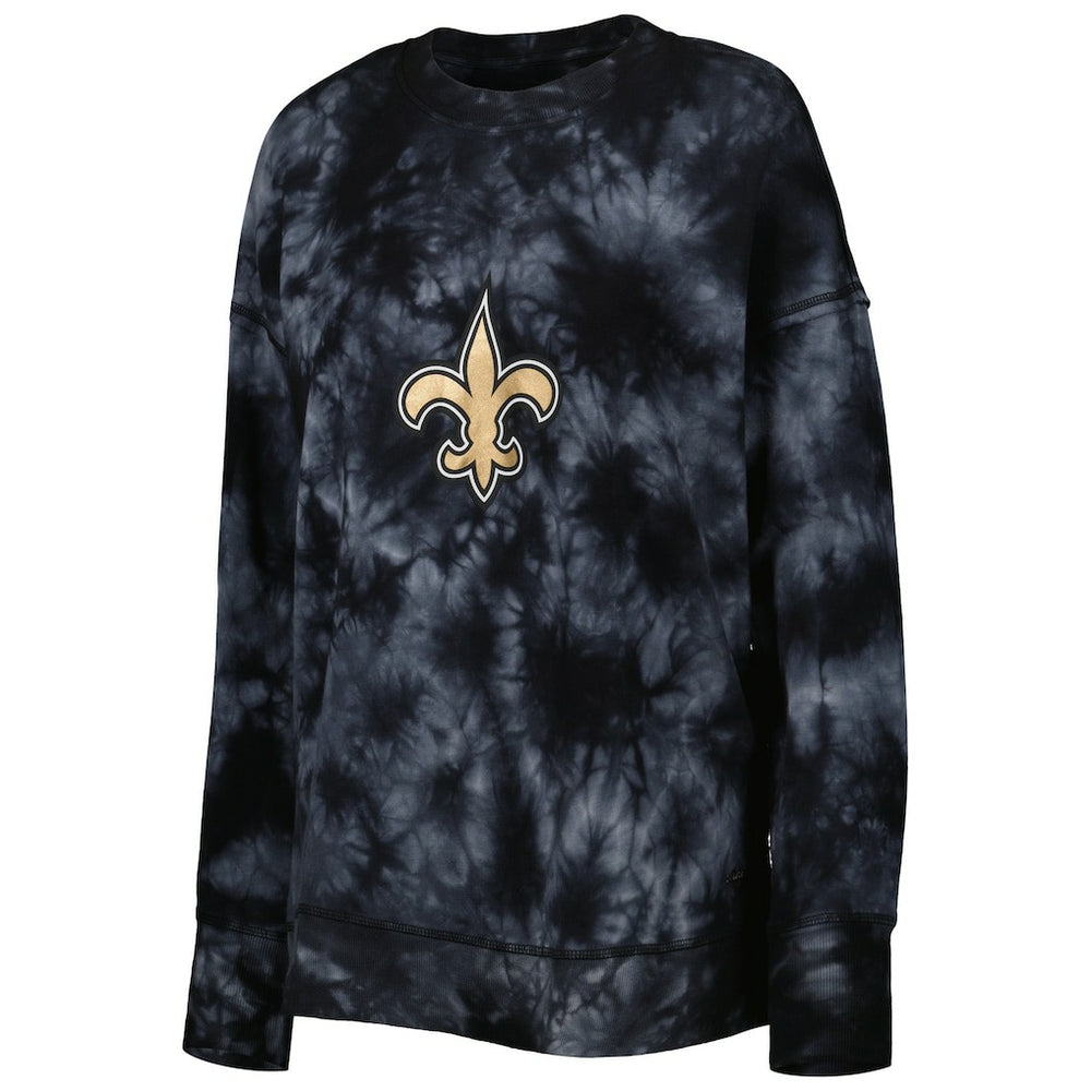 NFL New Orleans Saints MSX by Michael Strahan Women's Bailey Tie-Dye Tri-Blend Pullover Sweatshirt
