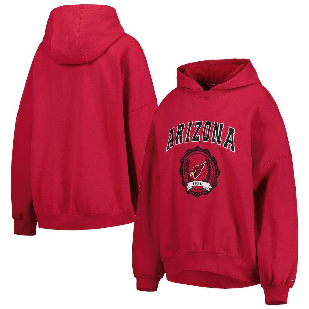 NFL Arizona Cardinals Tommy Hilfiger Women's Becca Drop Shoulder Pullover Hoodie