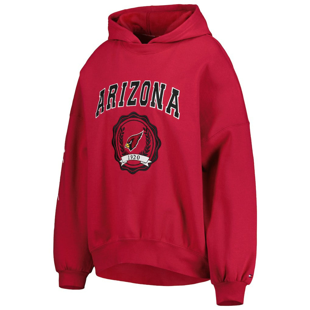 NFL Arizona Cardinals Tommy Hilfiger Women's Becca Drop Shoulder Pullover Hoodie