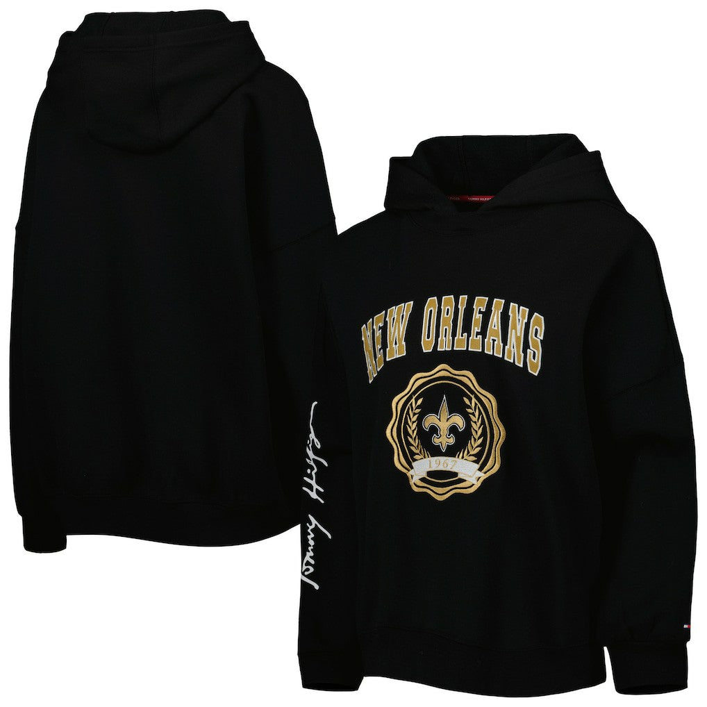 NFL New Orleans Saints Tommy Hilfiger Women's Becca Drop Shoulder Pullover Hoodie