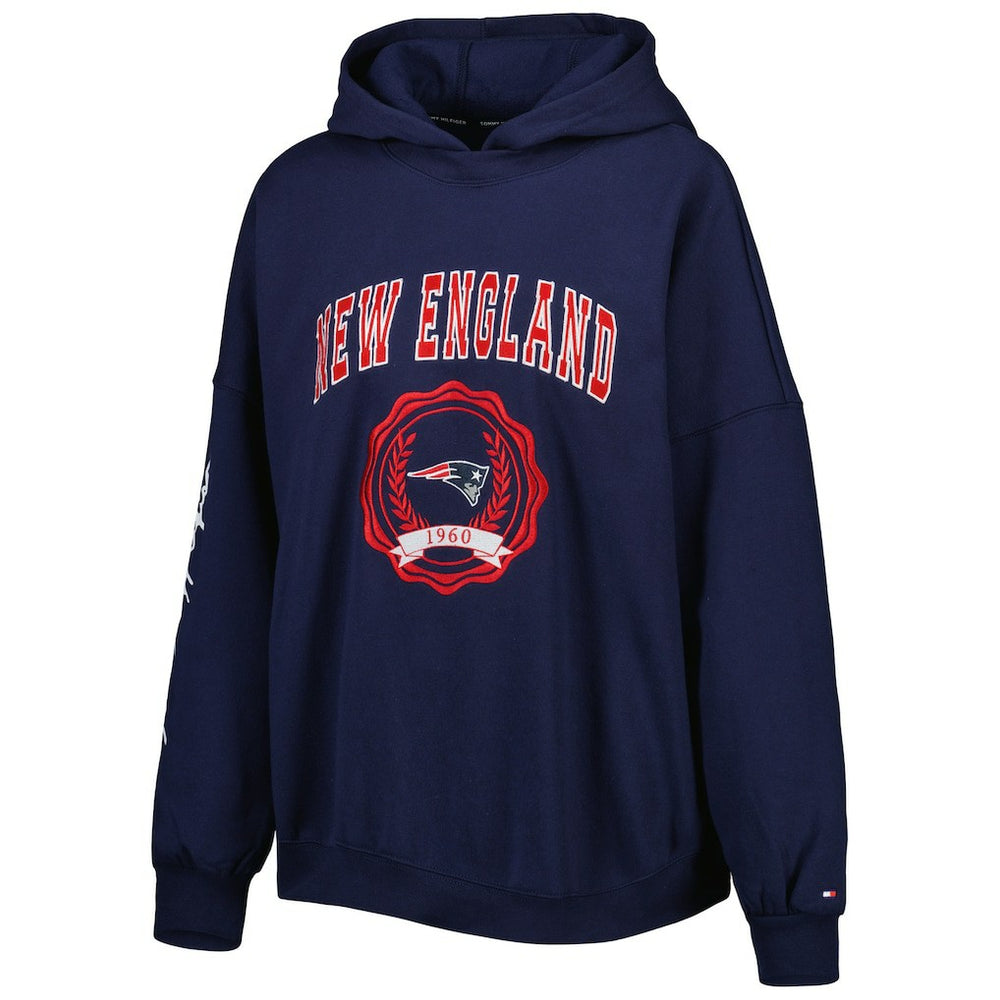NFL New England Patriots Tommy Hilfiger Women's Becca Drop Shoulder Pullover Hoodie