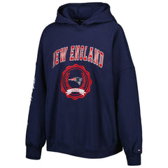NFL New England Patriots Tommy Hilfiger Women's Becca Drop Shoulder Pullover Hoodie
