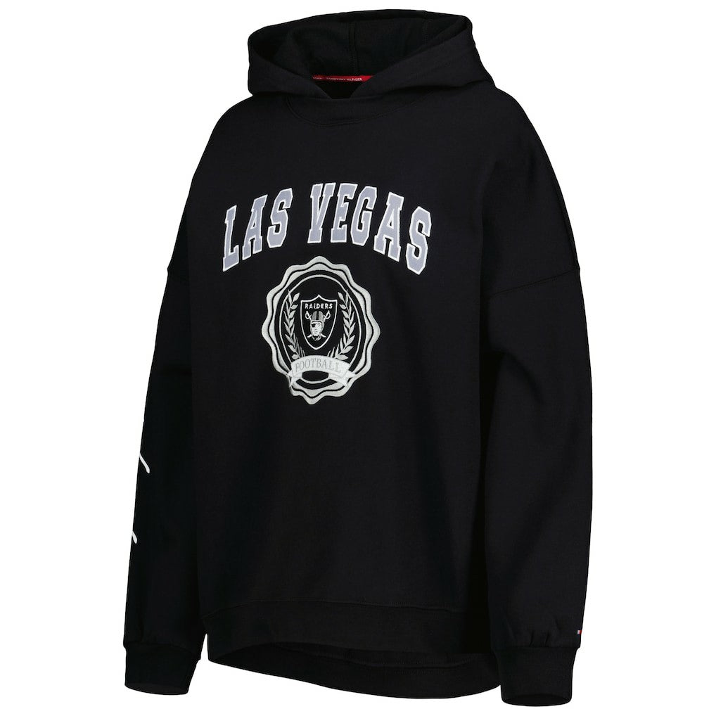 NFL Las Vegas Raiders Tommy Hilfiger Women's Becca Drop Shoulder Pullover Hoodie