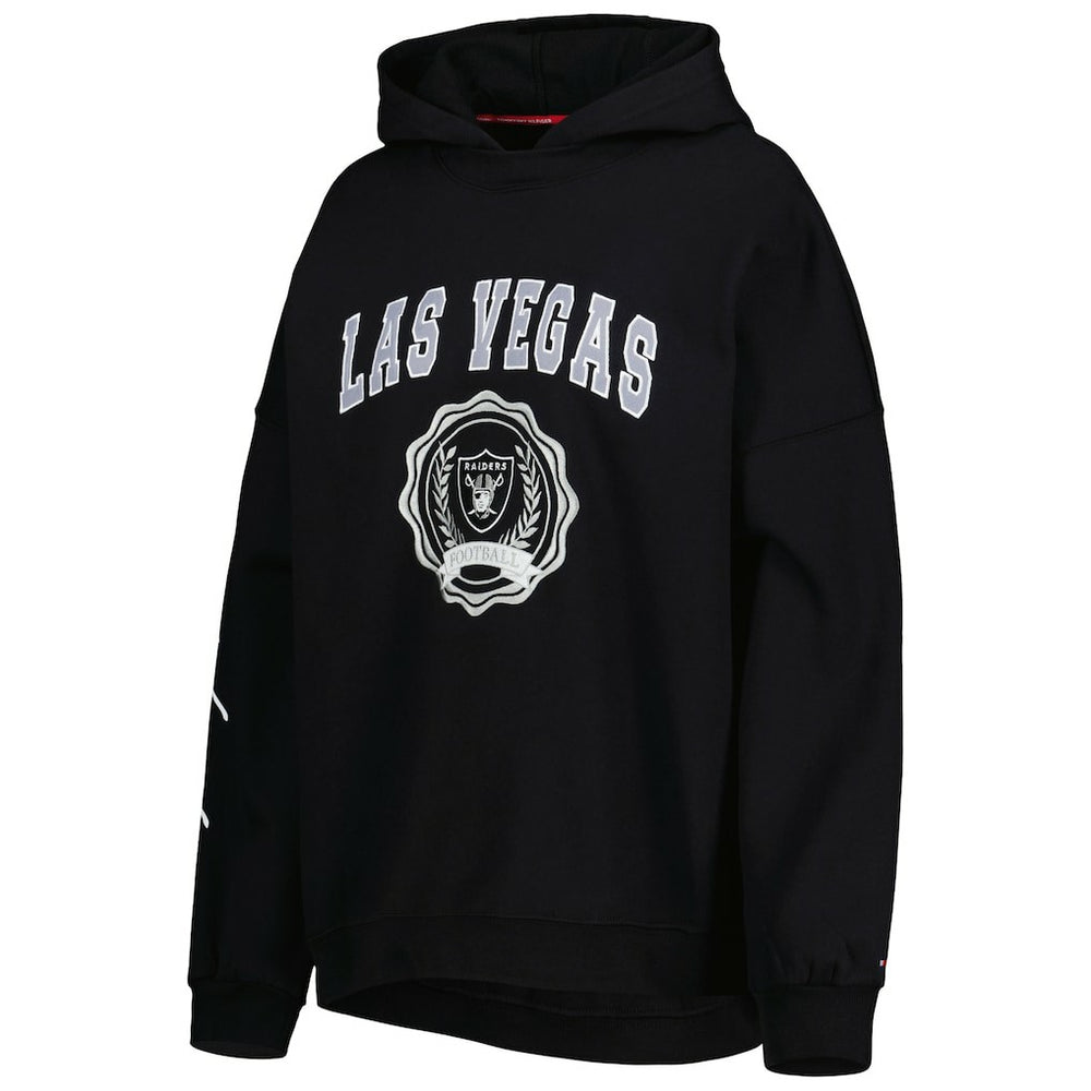 NFL Las Vegas Raiders Tommy Hilfiger Women's Becca Drop Shoulder Pullover Hoodie