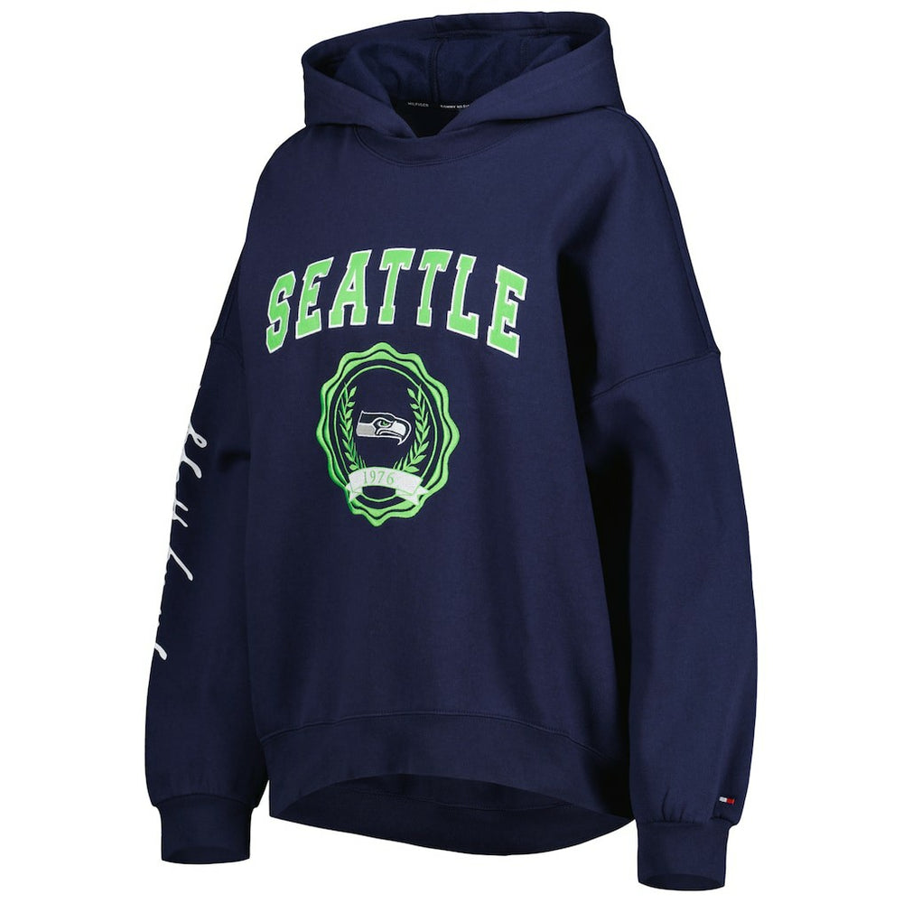 NFL Seattle Seahawks Tommy Hilfiger Women's Becca Drop Shoulder Pullover Hoodie