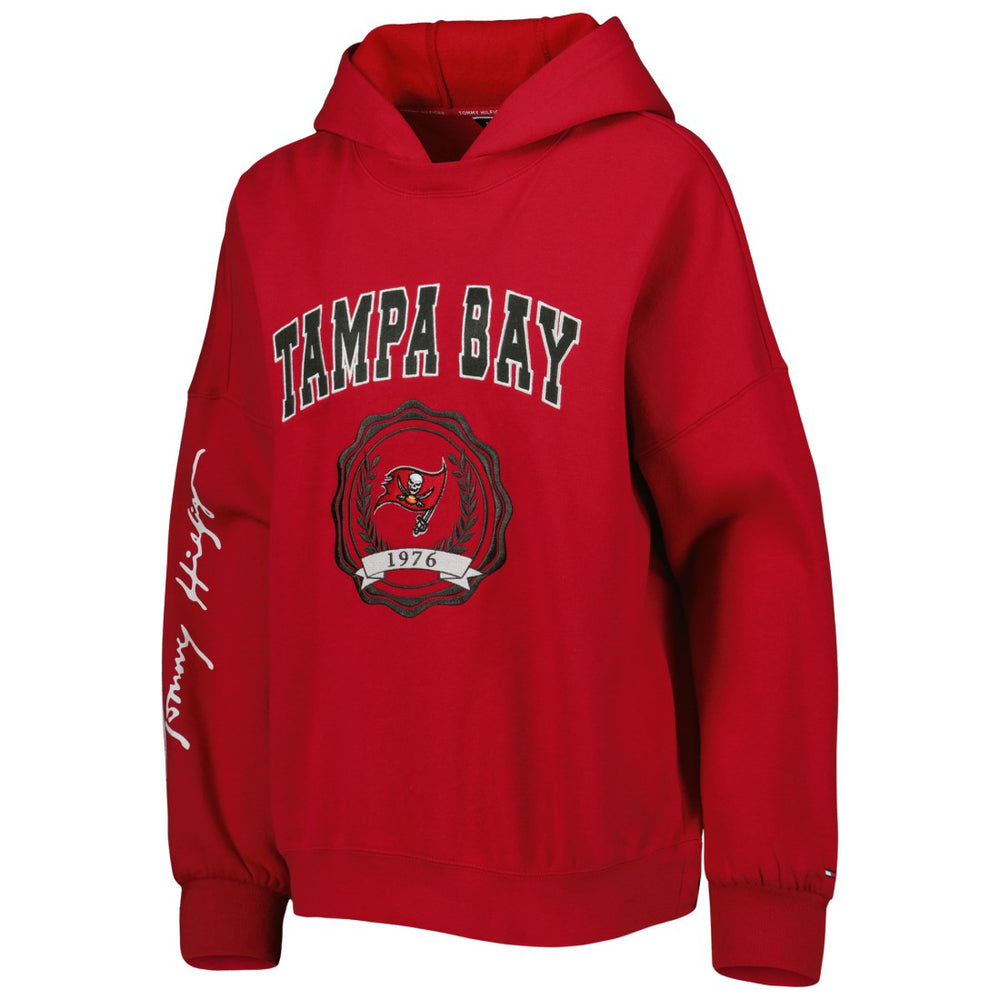 NFL Tampa Bay Buccaneers Tommy Hilfiger Women's Becca Drop Shoulder Pullover Hoodie