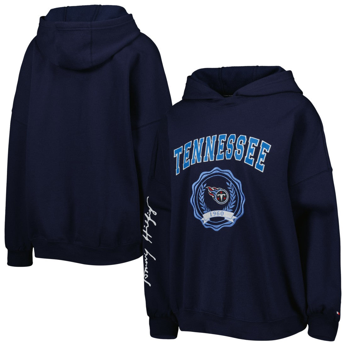 NFL Tennessee Titans Tommy Hilfiger Women's Becca Drop Shoulder Pullover Hoodie