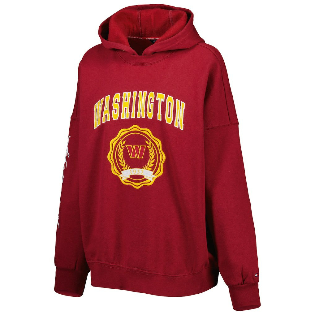 NFL Washington Commanders Tommy Hilfiger Women's Becca Drop Shoulder Pullover Hoodie