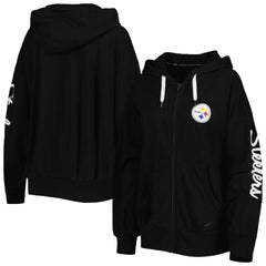 NFL Pittsburgh Steelers MSX by Michael Strahan Women's Emerson Lightweight Full-Zip Hoodie