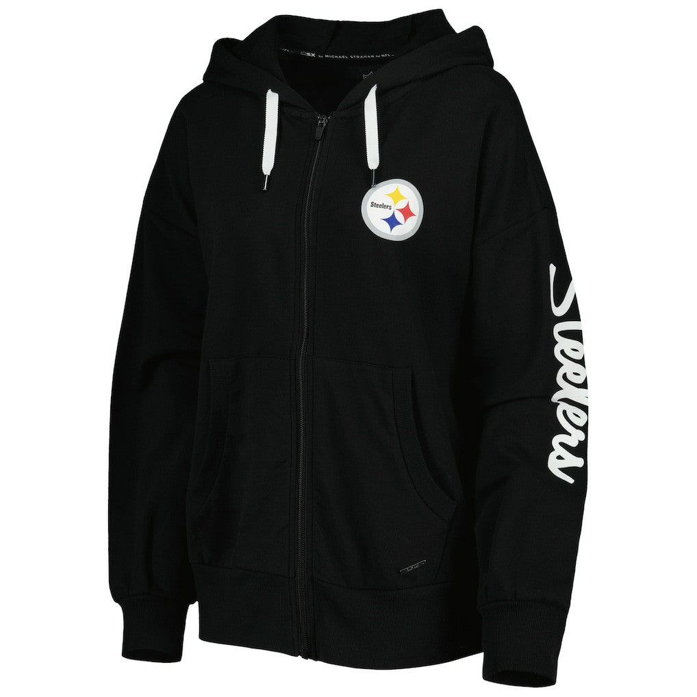 NFL Pittsburgh Steelers MSX by Michael Strahan Women's Emerson Lightweight Full-Zip Hoodie