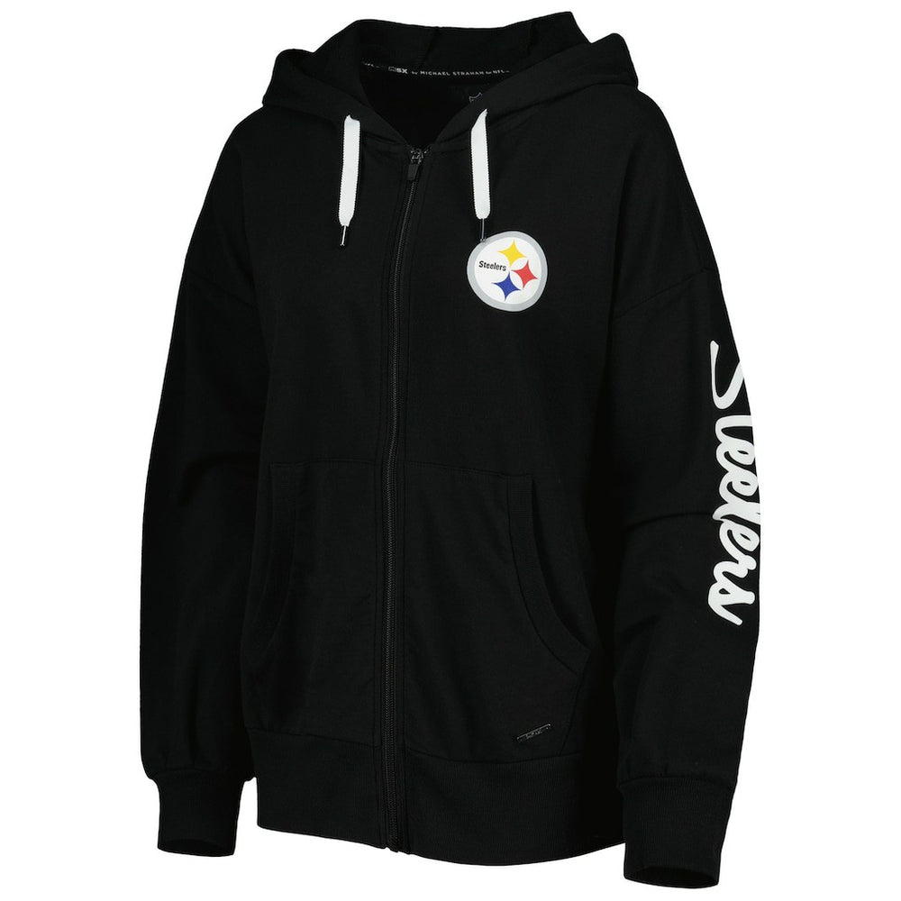 NFL Pittsburgh Steelers MSX by Michael Strahan Women's Emerson Lightweight Full-Zip Hoodie