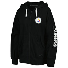 NFL Pittsburgh Steelers MSX by Michael Strahan Women's Emerson Lightweight Full-Zip Hoodie