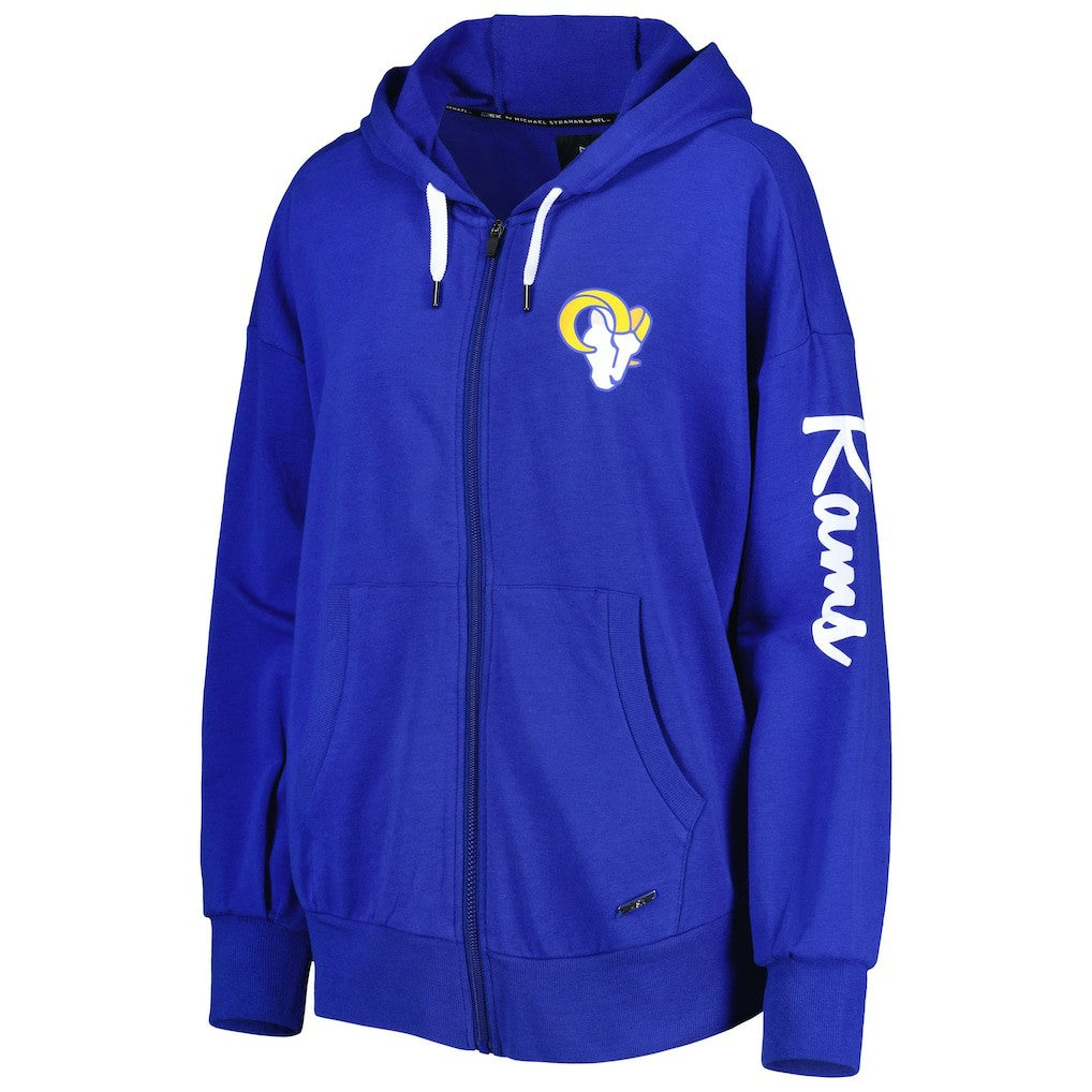 NFL Los Angeles Rams MSX by Michael Strahan Women's Emerson Lightweight Full-Zip Hoodie