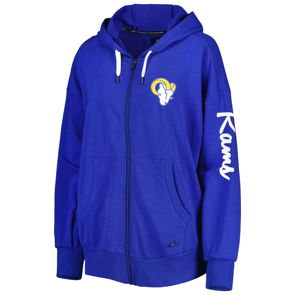 NFL Los Angeles Rams MSX by Michael Strahan Women's Emerson Lightweight Full-Zip Hoodie