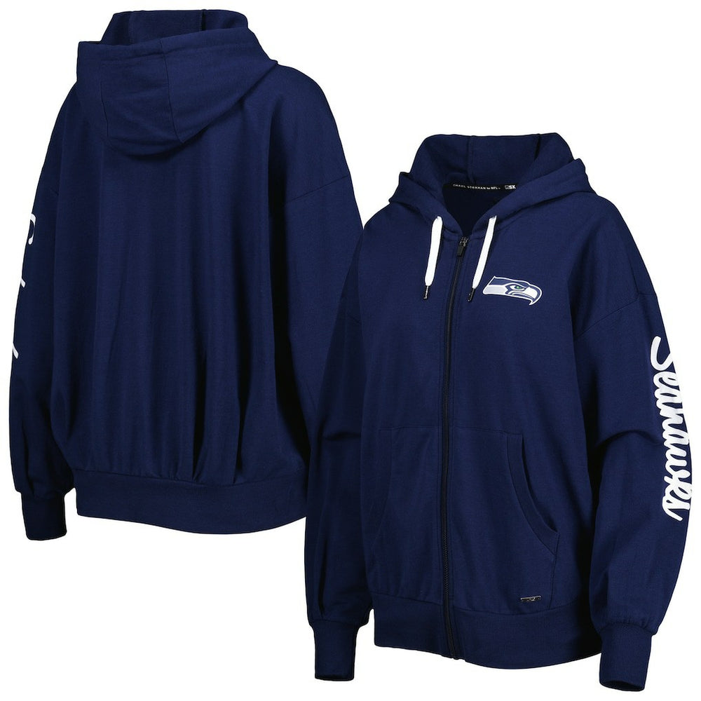 NFL Seattle Seahawks MSX by Michael Strahan Women's Emerson Lightweight Full-Zip Hoodie