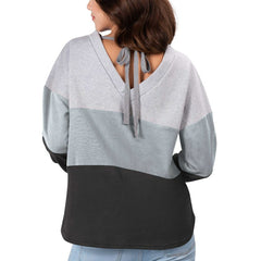 NFL Las Vegas Raiders Touch Women's Outfield Deep V-Back Waist Length Pullover Sweatshirt