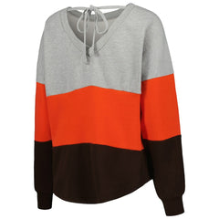 NFL Cleveland Browns Touch Women's Outfield Deep V-Back Waist Length Pullover Sweatshirt