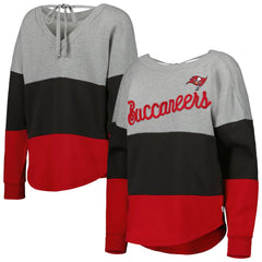 NFL Tampa Bay Buccaneers Touch Women's Outfield Deep V-Back Waist Length Pullover Sweatshirt