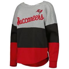 NFL Tampa Bay Buccaneers Touch Women's Outfield Deep V-Back Waist Length Pullover Sweatshirt