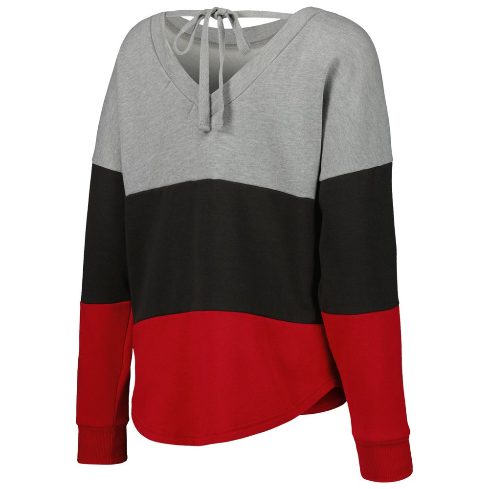 NFL Tampa Bay Buccaneers Touch Women's Outfield Deep V-Back Waist Length Pullover Sweatshirt