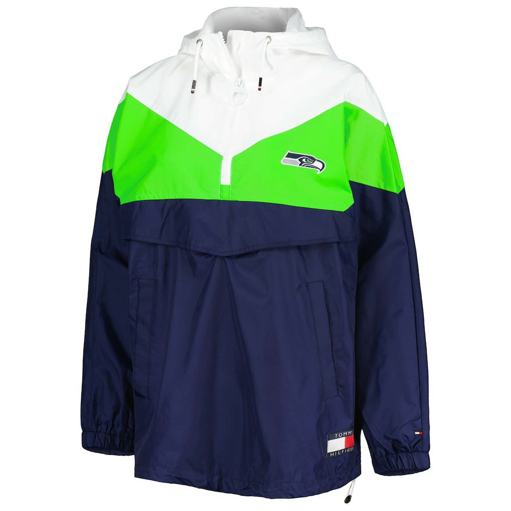 NFL Seattle Seahawks Tommy Hilfiger Women's Staci Half-Zip Hoodie Windbreaker Jacket