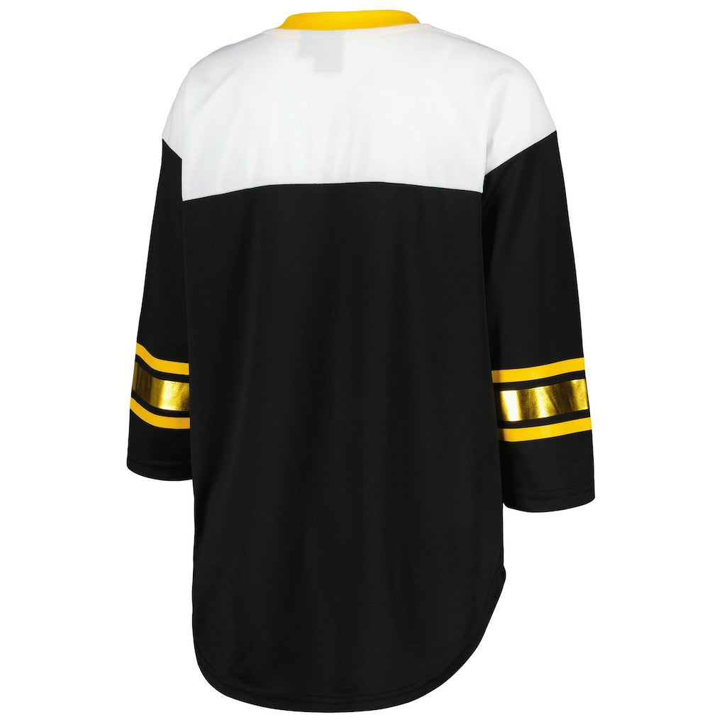 NFL Pittsburgh Steelers G-III 4Her by Carl Banks Women's Double Team 3/4-Sleeve Lace-Up T-Shirt