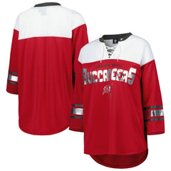NFL Tampa Bay Buccaneers G-III 4Her by Carl Banks Women's Double Team 3/4-Sleeve Lace-Up T-Shirt