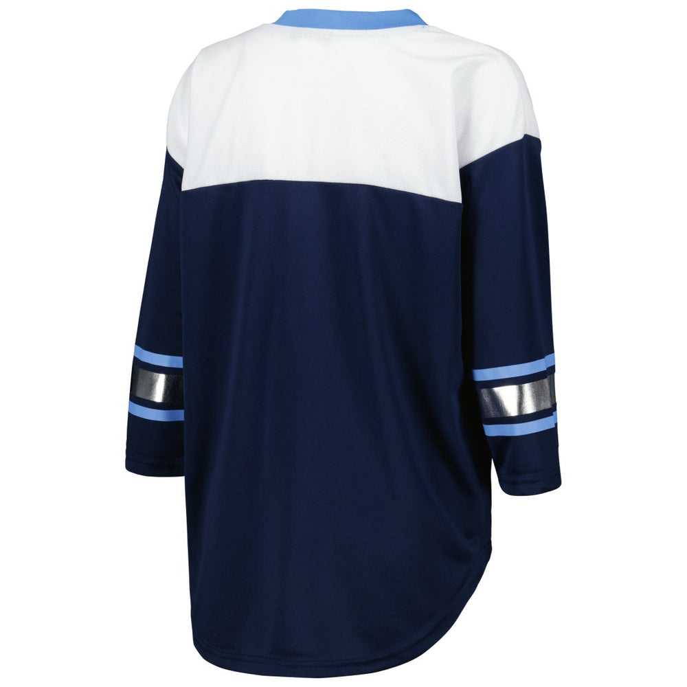 NFL Tennessee Titans G-III 4Her by Carl Banks Women's Double Team 3/4-Sleeve Lace-Up T-Shirt